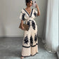Casual Printed Loose Short-sleeved Jumpsuit