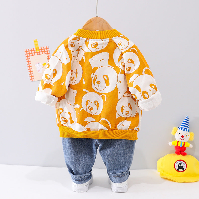 New Fashion Personality Boys Autumn Jacket Set