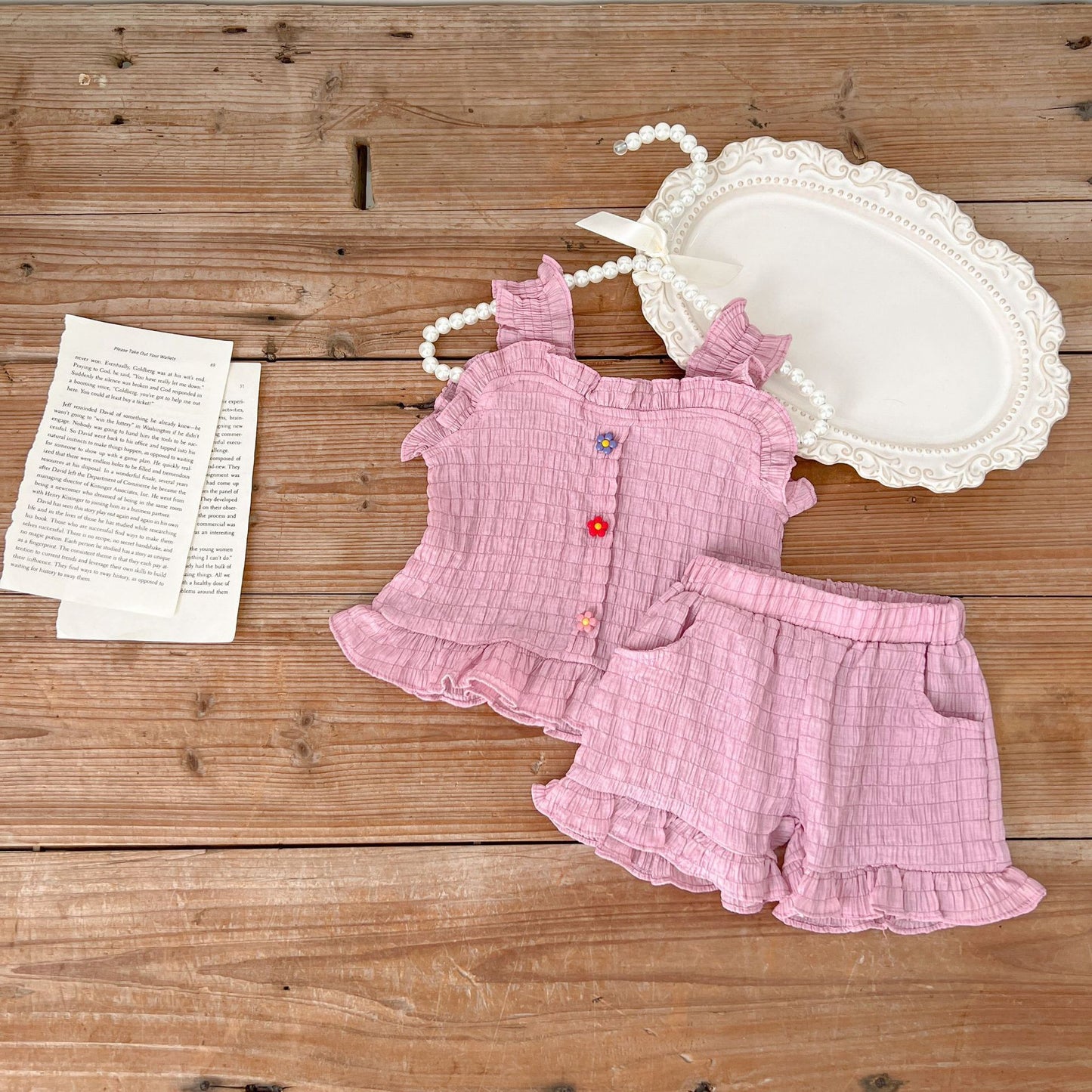 Sleeveless Camisole Top Lace Shorts