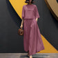 European And American Fashion Suit Solid Color Short Sleeve Loose Trousers Two-piece Set