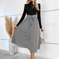 Robe amincissante taille haute à manches longues et col haut