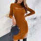 Chest Cutout Long Sleeve Slim Dress
