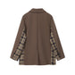Stitching Plaid Brown Suit Loose Jacket