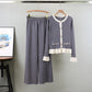 Flared Long-sleeved Knitted Cardigan Suit Women's Fashion Sweater Wide-leg Pants