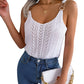 Spring And Summer Leisure Metal Buckle V-neck Hollow Top