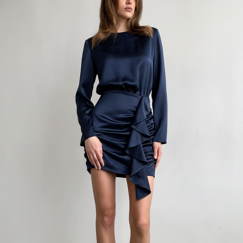 Elegant French-style Long-sleeve Dress For Women