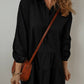 Robe à manches longues et coutures tendance pour femme, couleur unie
