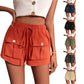 Short cargo ample taille moyenne avec cordon de serrage pour femme