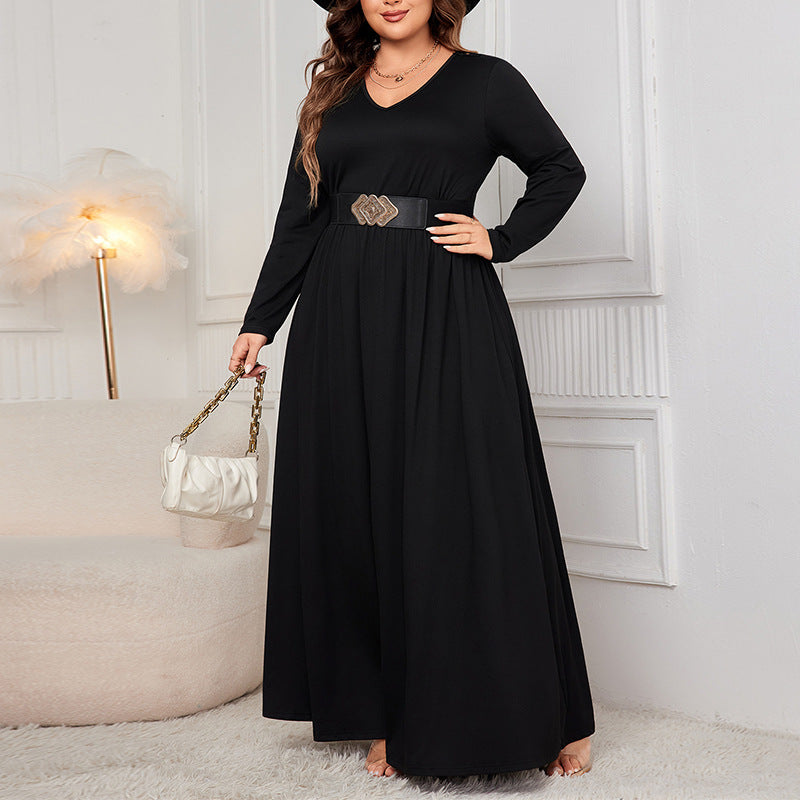 Loose Long Sleeve Dress High Waist
