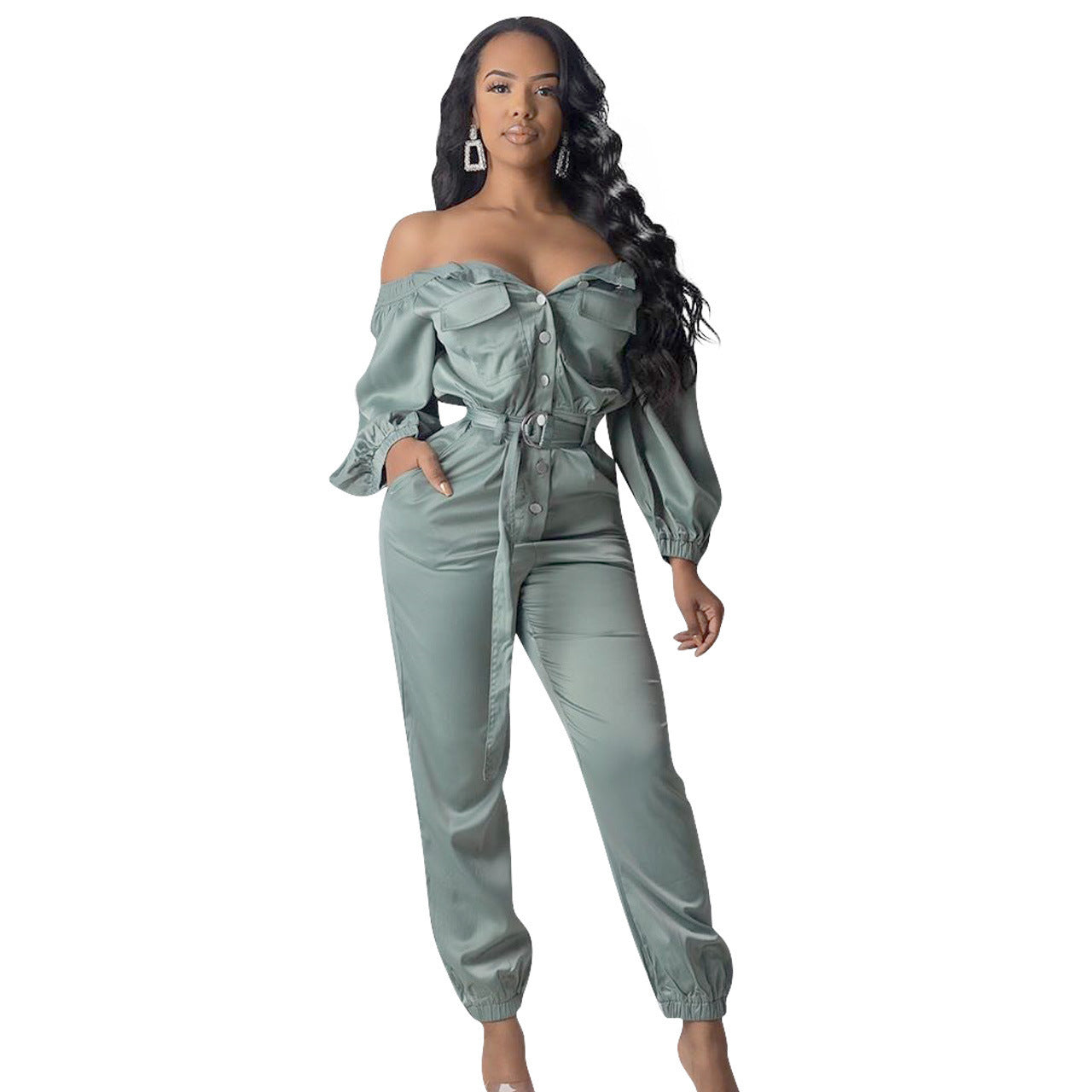 Women's Streetwear Off Shoulder Jumpsuit