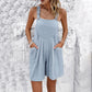 Short à bretelles couleur pure pour femme