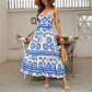 Womens Casual Off-shoulder Halterneck Cross-over Dress