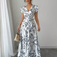 Lace-up Floral Short-sleeve Frilly Elegant A-line Skirt