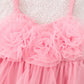 Floral Mesh Straps Girls Princess Dress