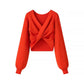 Women's Fashion Cross Design Knitted Pullover Sweater