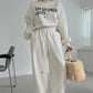 Retro Style Round Neck Letter Print Sweatshirt