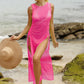 Women's Holiday Blouse Drawstring Strap See-through
