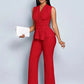 Elegant V-neck Top And Wide-leg Pants Two-piece Set For Women