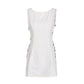 New Metal Decoration Seaside Vacation Style White Dress Female