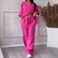 Ensemble deux pièces à lacets et pantalon large pour femme