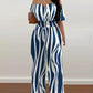 Women's Printed Off-shoulder Fitted Waist