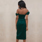 Temperament Split Fishbone Pattern Backless Off-shoulder Dress