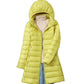 Down Jacket Women's Mid-length Hooded Lightweight Warm Detachable Hat