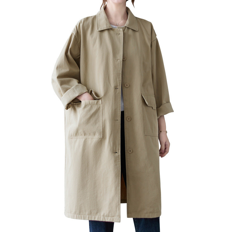 Simple Artistic Turn-down Collar Coat