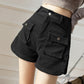 Short en jean décontracté taille haute extensible style américain