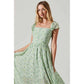 Fashionable Green Shivering Waist Slimming Temperament Lady Mid-length Dress