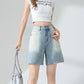 Women's High Waist Loose Retro Blue Shorts Denim Shorts