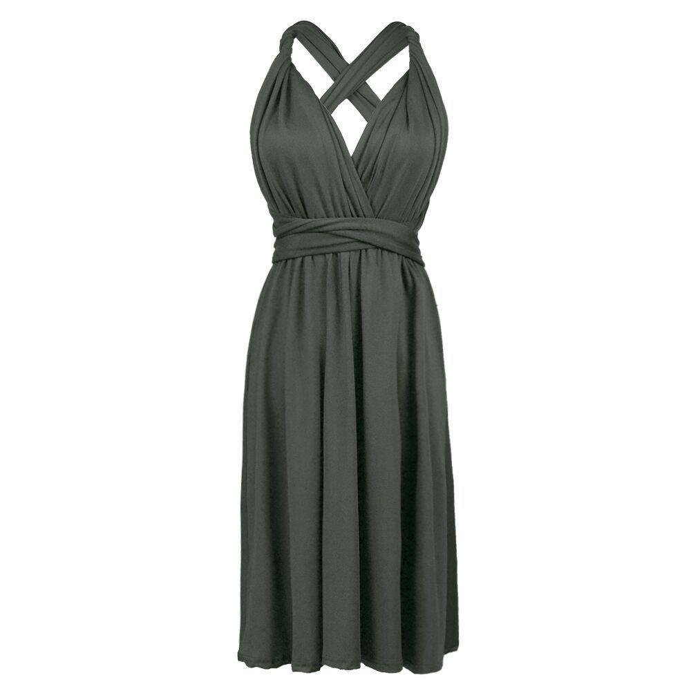 Robe de demoiselle d'honneur à jupe dos nu à lacets de couleur unie, plusieurs usages