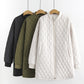Plus Size Women's Mid-length Baseball Padded Jacket