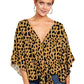 Spring And Summer New V-neck Short-sleeved Printed Loose Top Women's
