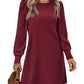 Robe ample décontractée en tricot à manches bouffantes pour femmes, mode européenne et américaine