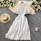 Breasted Slim-fit Mid-length Design Hollow-out First Love Dress