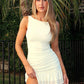 Womens Summer Amazon New Solid-color Lace Sleeveless Pleated Fringed Dress