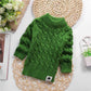 Chemise en tricot épais et pelucheux pour bébé et enfant, col rond, taille haute