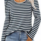 Women's Long-sleeved Round Collar T-shirt Puff Sleeve