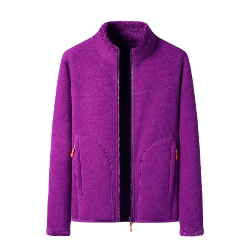 Manteau polaire d'extérieur pour hommes et femmes, pull polaire chaud d'automne et d'hiver doublé polaire