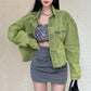 Women's Loose Vintage Denim Jacket Long Sleeve Top