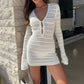 V-neck Y2g Long Sleeve Dress Women's Clothing