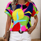 Summer New Fashion Printed Multi-color Round Neck Women's Short Sleeve