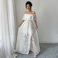 European And American Elegant Style Off-shoulder Lace Dress