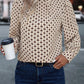 Half Turtleneck Pullover Long Sleeve Printed Temperament Shirt