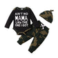Spring And Autumn Boys' MAMA Letter Printing Long-sleeve Jumpsuit Three-piece Set