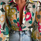 Chemise d'été à manches lanternes imprimées