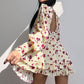 Women's Printed Puff Sleeve Waist Cinching Dress