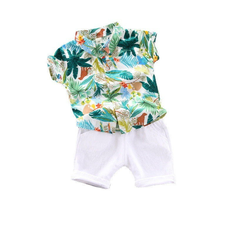 Ensemble chemise et short d'été à manches courtes pour garçon