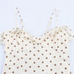 New Summer Retro Waist-controlled Polka Dot Midi Skirt Sling Dress